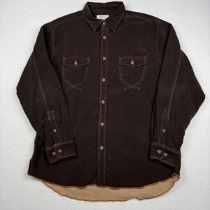 Ryan Michael Shirt Mens XL Brown Twill Long Sleeve Button Up Western Workwear